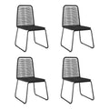 NNEVL Outdoor Chairs 4 pcs Poly Rattan Black-0
