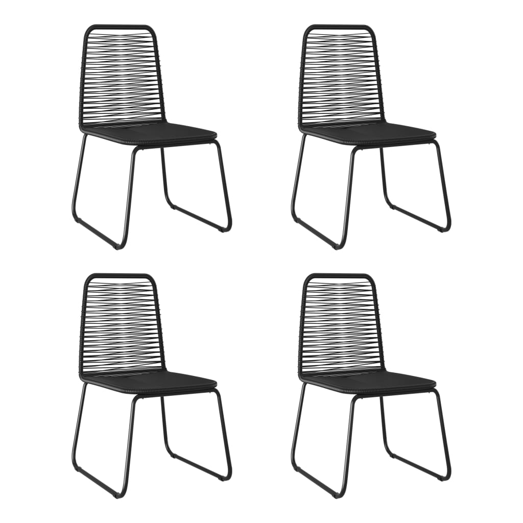 NNEVL Outdoor Chairs 4 pcs Poly Rattan Black-0