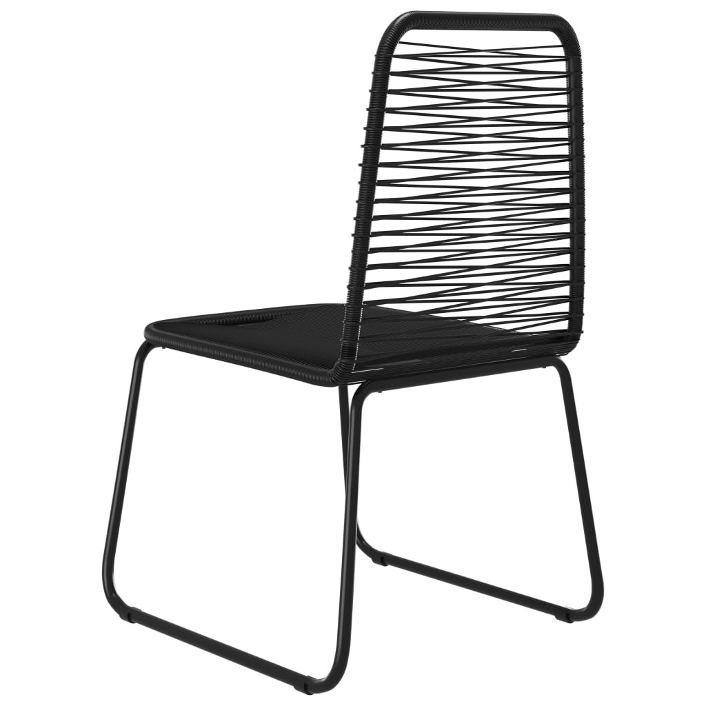 NNEVL Outdoor Chairs 4 pcs Poly Rattan Black-4