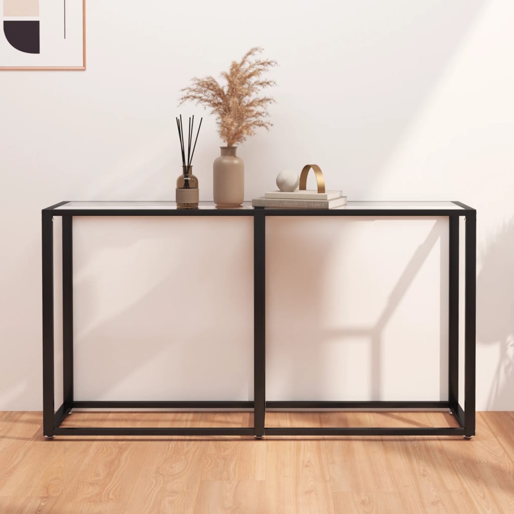 NNEVL Console Table Transparent 140x35x75.5cm Tempered Glass-0