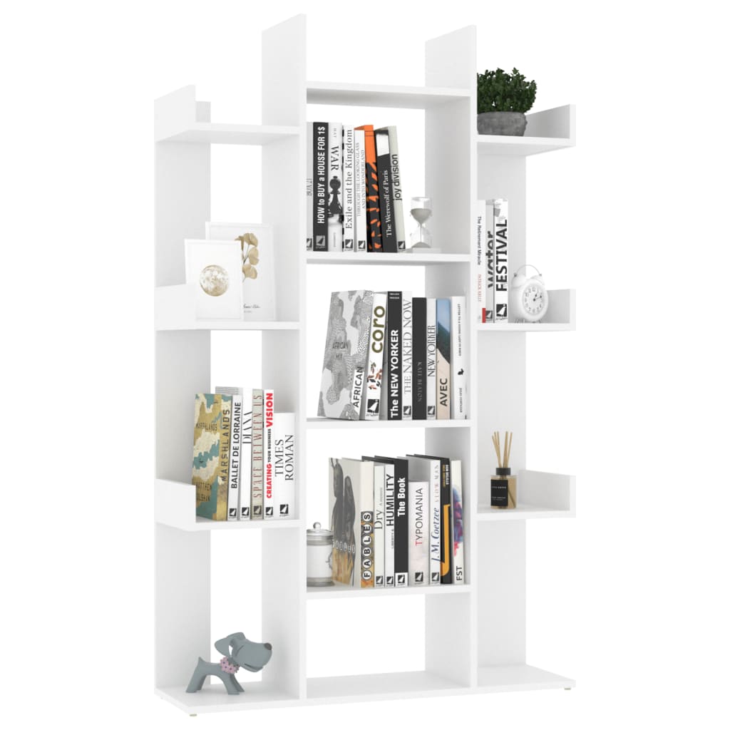 NNEVL Book Cabinet White 86x25.5x140 cm Chipboard-3