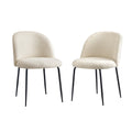 NNEED 2x Dining Chairs Upholstered Sherpa White-0