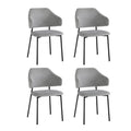 NNEED 4x Dining Chairs Tub Fabric Grey&Black-0