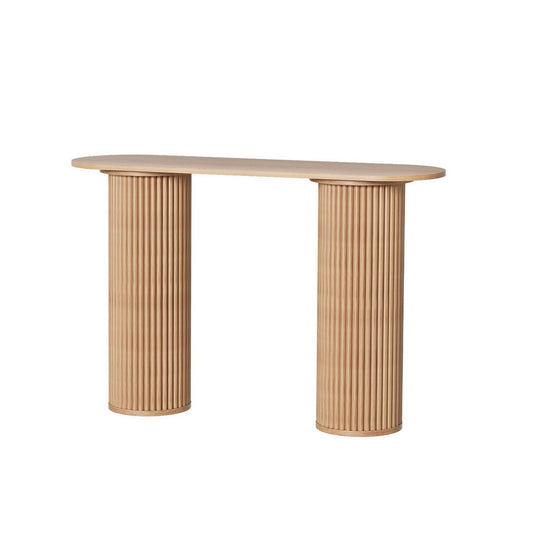 NNEDSZ Artiss Console Table Oval 115CM Pine Blake-0