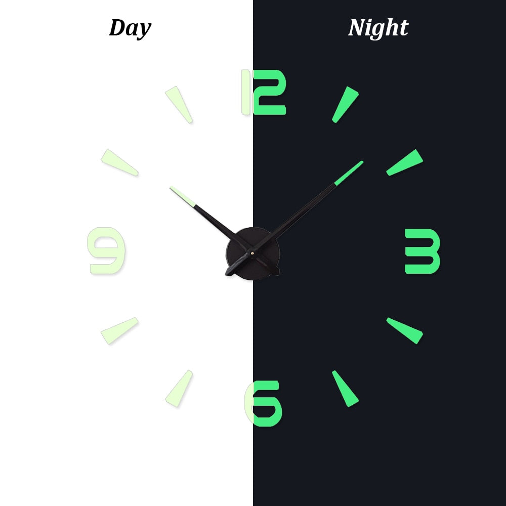 Large Wall Clock Quartz 3D DIY Big Watch Decorative Kitchen Clocks Acrylic Mirror Sticker Oversize Wall Clocks Home Letter Decor-4