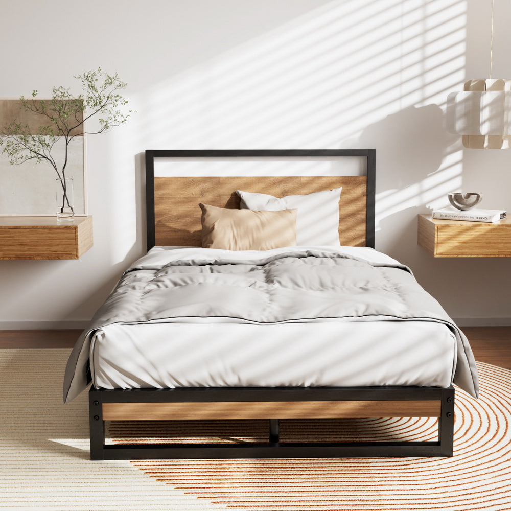 NNEDSZ Artiss Bed Frame Metal Bed Frame DANE - King Single-3