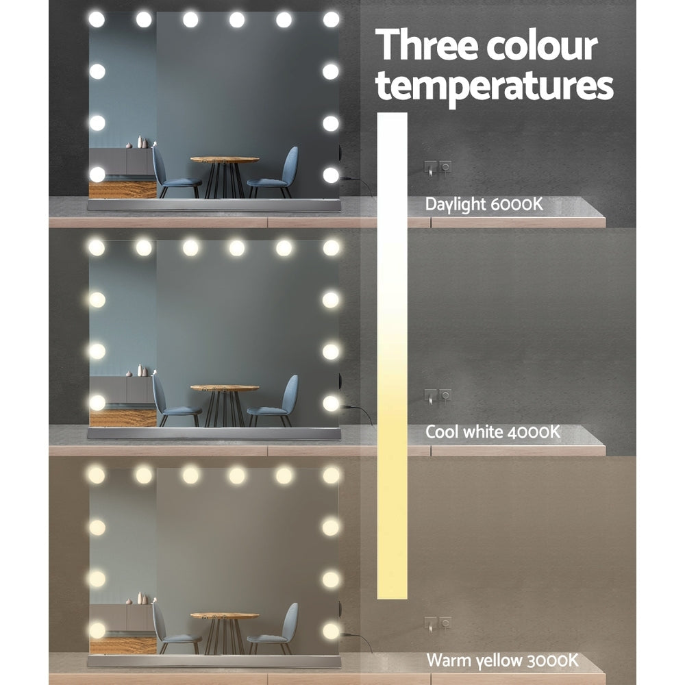 NNEDSZ Hollywood Frameless Makeup Mirror With 15 LED Lighted Vanity Beauty 58cm x 46cm-2