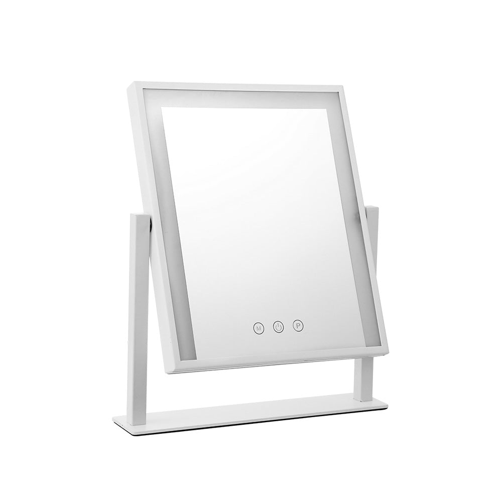 NNEDSZ LED Makeup Mirror Hollywood Standing Mirror Tabletop Vanity White
