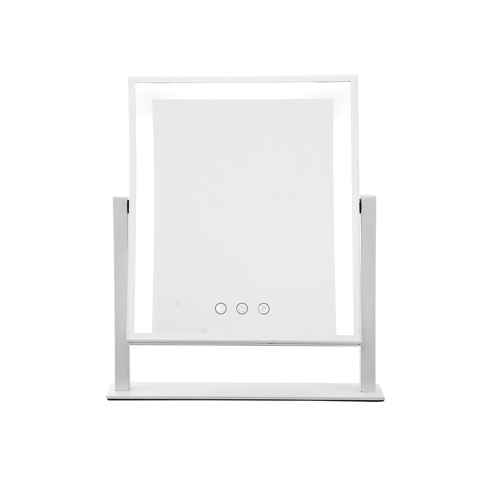NNEDSZ LED Makeup Mirror Hollywood Standing Mirror Tabletop Vanity White