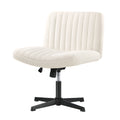 NNEED Mid Back Office Chair Wide Seat Sherpa White-0