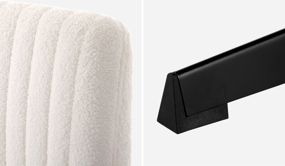 NNEED Mid Back Office Chair Wide Seat Sherpa White-1