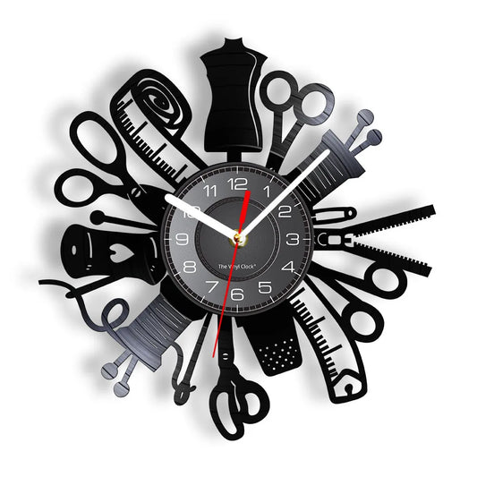 NNEOBA Vintage Sewing Machine Wall Clock: Retro Chic for Timeless Decor-0