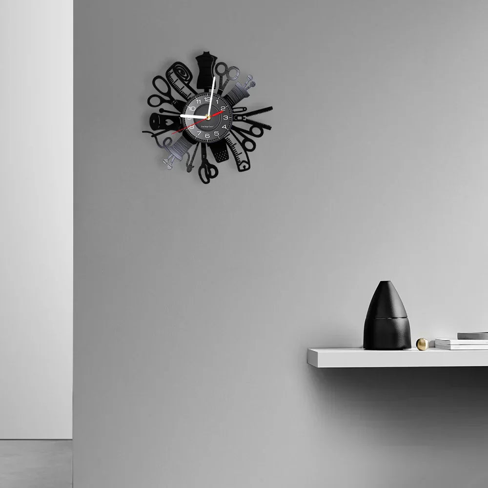 NNEOBA Vintage Sewing Machine Wall Clock: Retro Chic for Timeless Decor-4