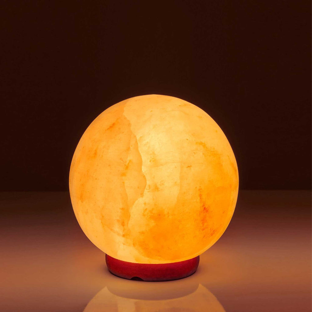 NNEDSZ 12V 12W 6.5" Ball Himalayan Pink Salt Lamp Carved Rock Crystal Light Bulb On/Off-4