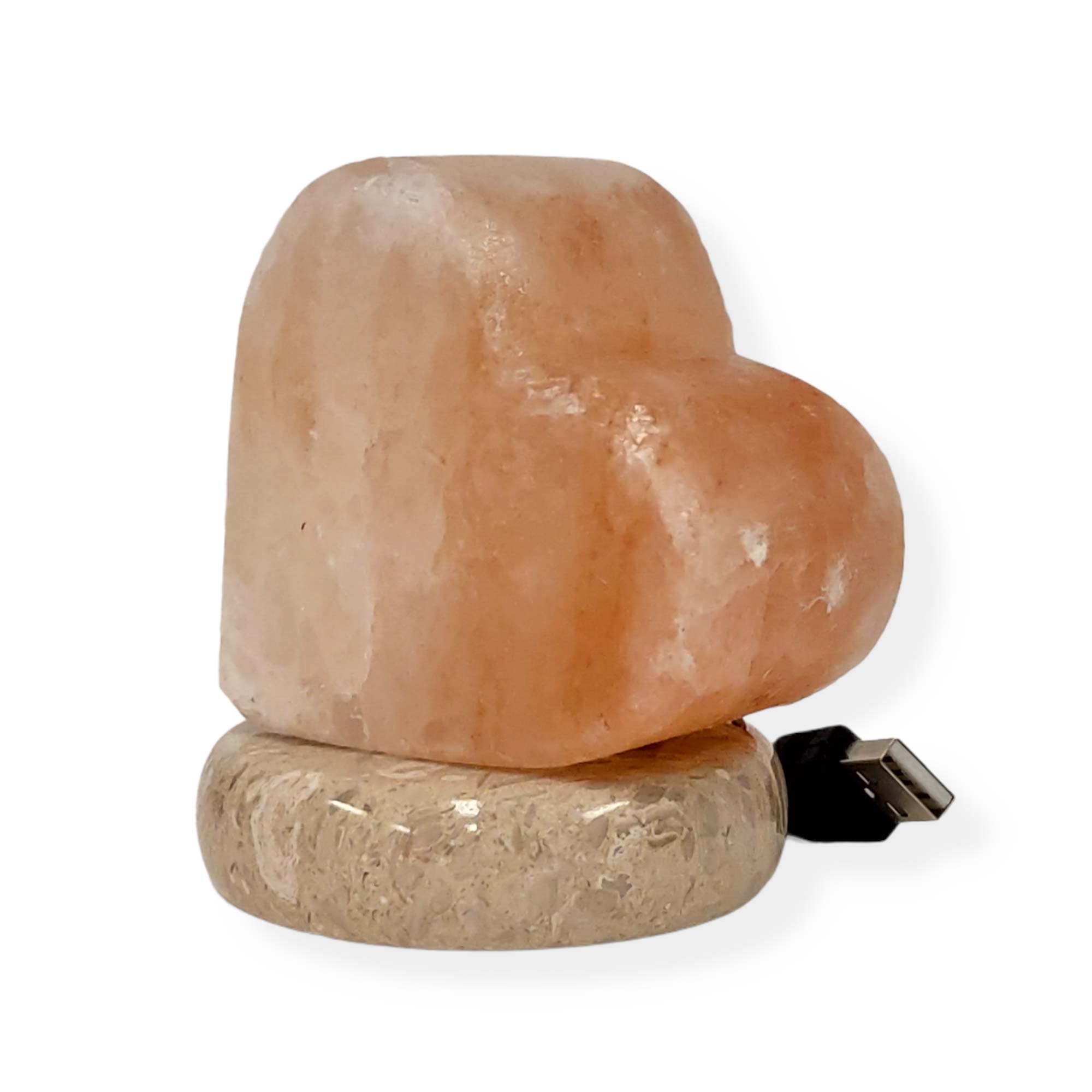NNEDSZ USB Himalayan Salt Lamp - Heart Love Carved Shape Pink Crystal Rock LED Light-0