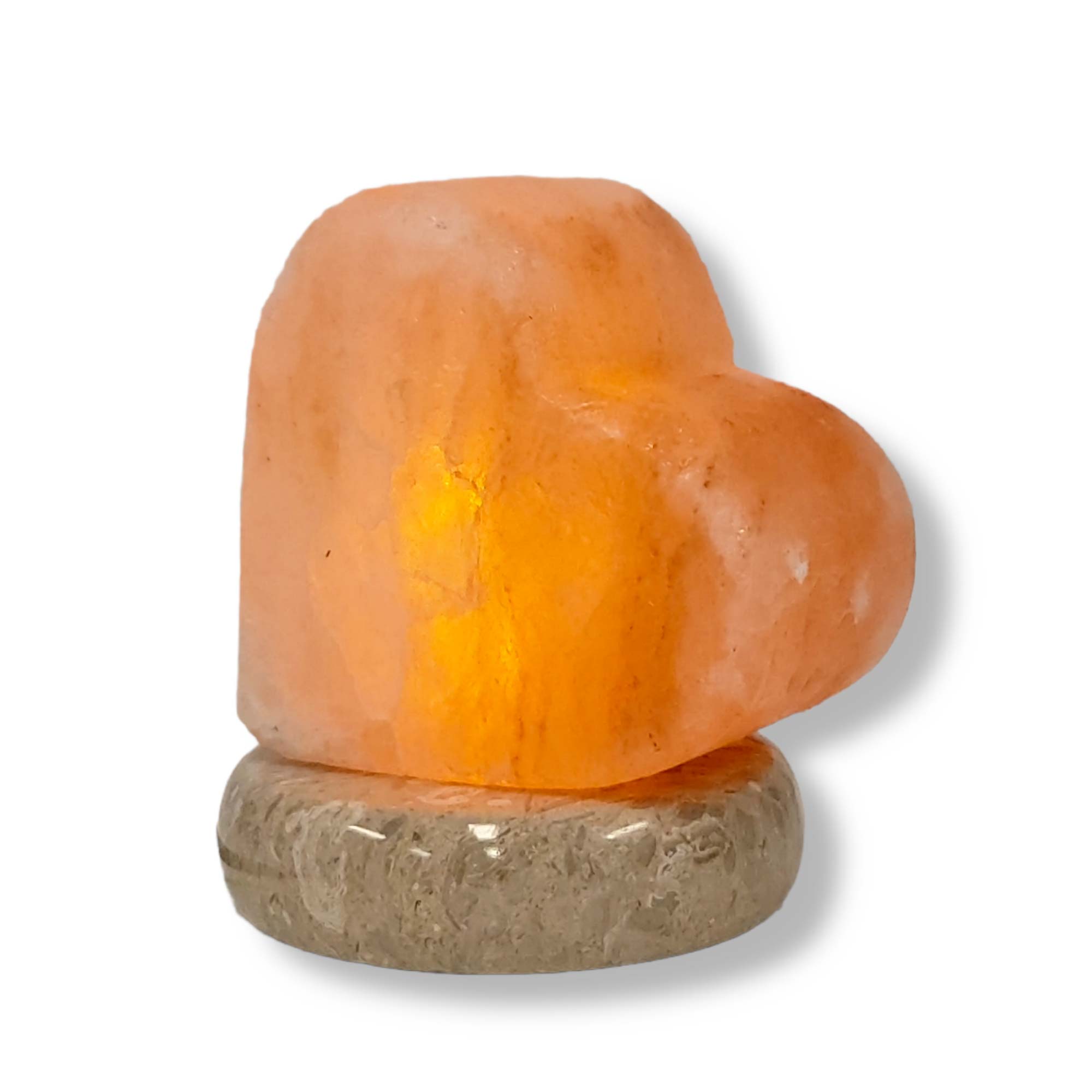 NNEDSZ USB Himalayan Salt Lamp - Heart Love Carved Shape Pink Crystal Rock LED Light-1