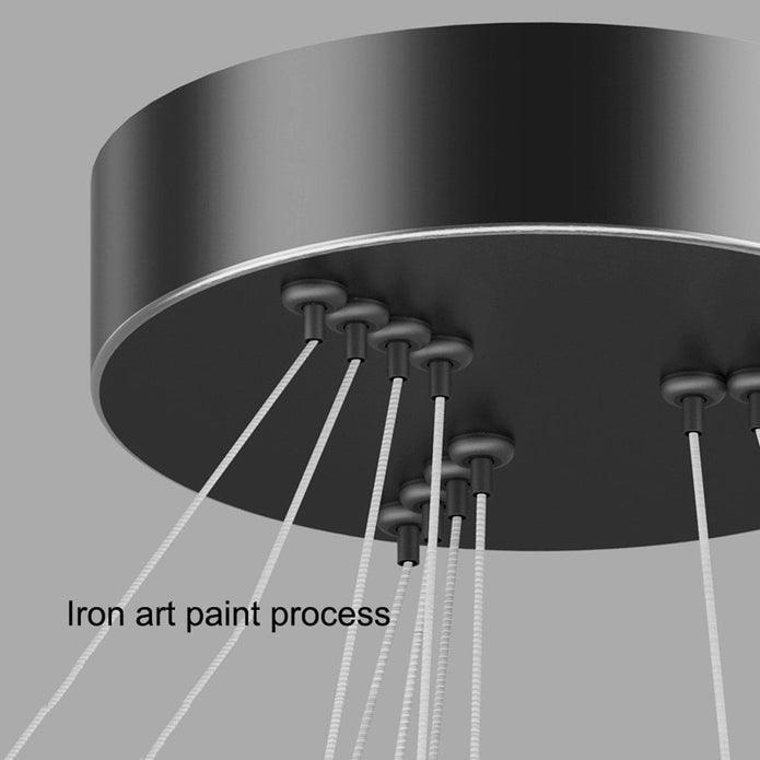 NNEDSZ Black 5 Rings Minimalist LED Pendant Light Adjustable Circular Chandelier