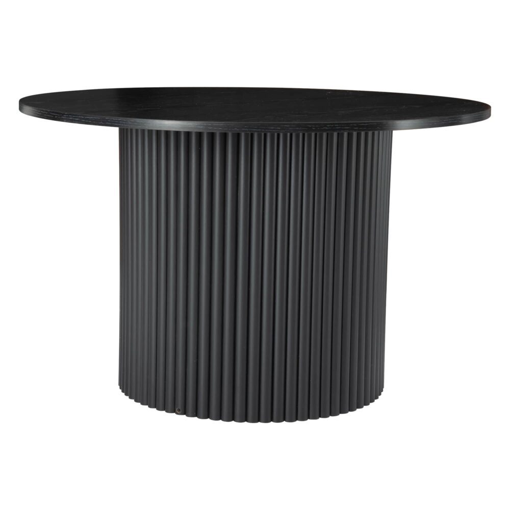 NNEDSZ Luxe Black Ribbed Texture Wooden Coffee Table-1