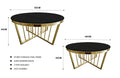 NNEDSZ Salina Coffee Table 80cm Gold Base - Black Glass-0