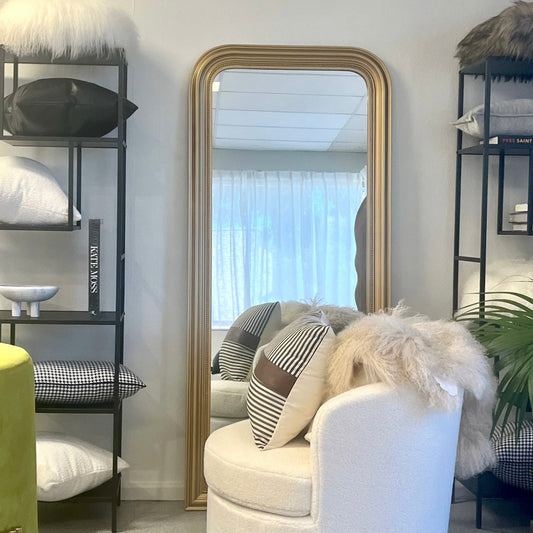 NNEDSZ Interior Ave - Freya Scallop Mirror - Black - Large Full Length Mirror-0