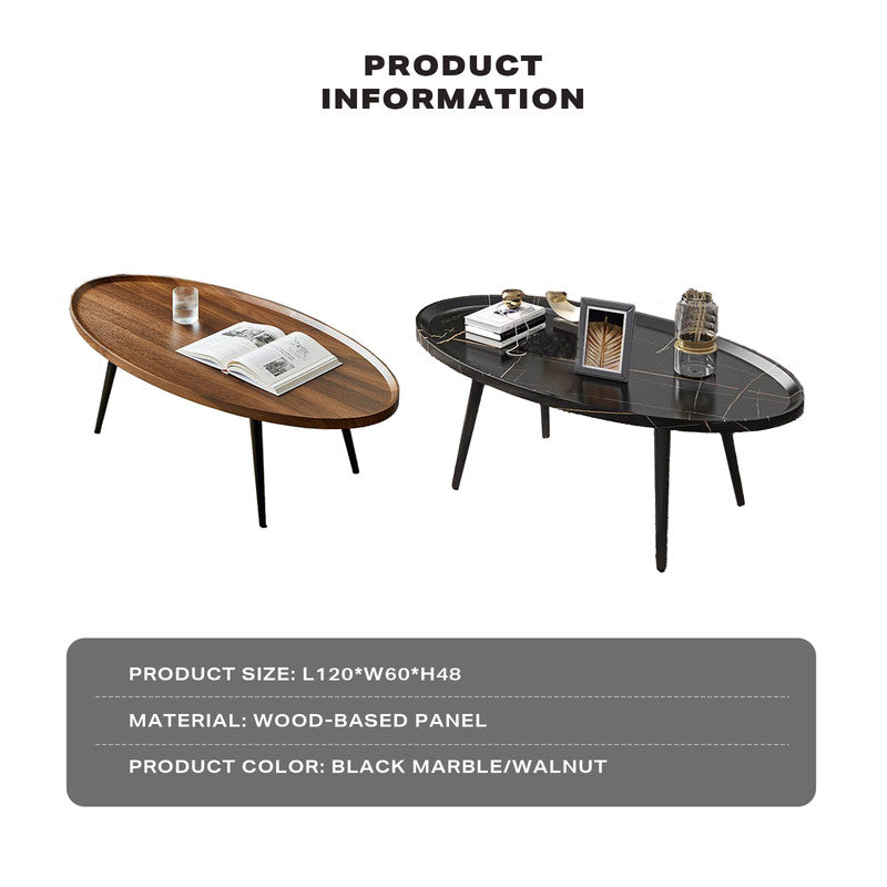 NNEDSZ Coffee Table Living Room Accent Oval Table Contemporary Style Leisure Tea Table-3