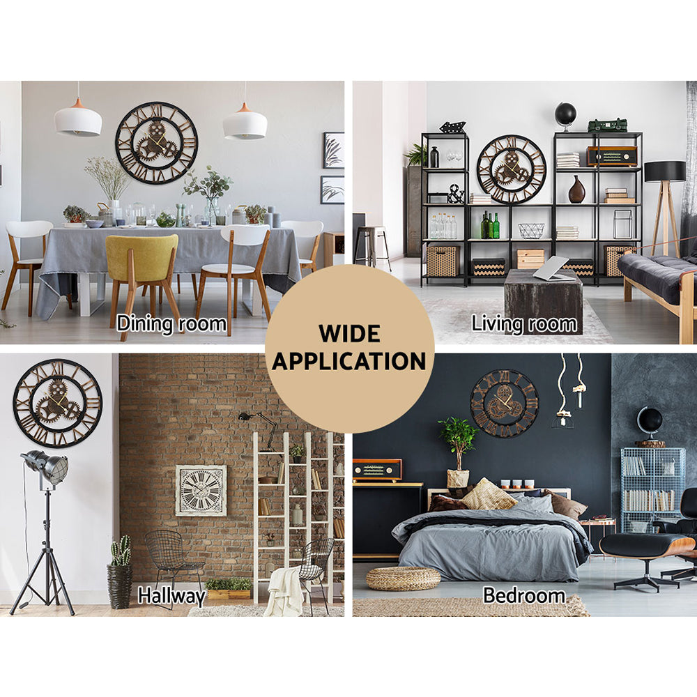 NNEDSZ Wall Clock Modern Large 3D Vintage Luxury Clock Enduring Home Office Decor-4