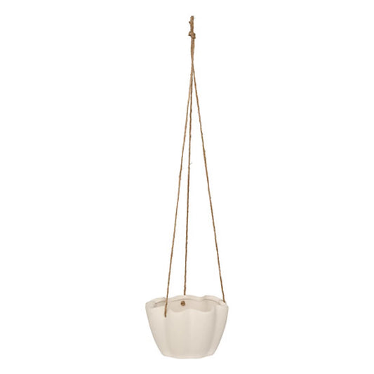Cachepot suspendu en céramique WILD h10.5 blanc