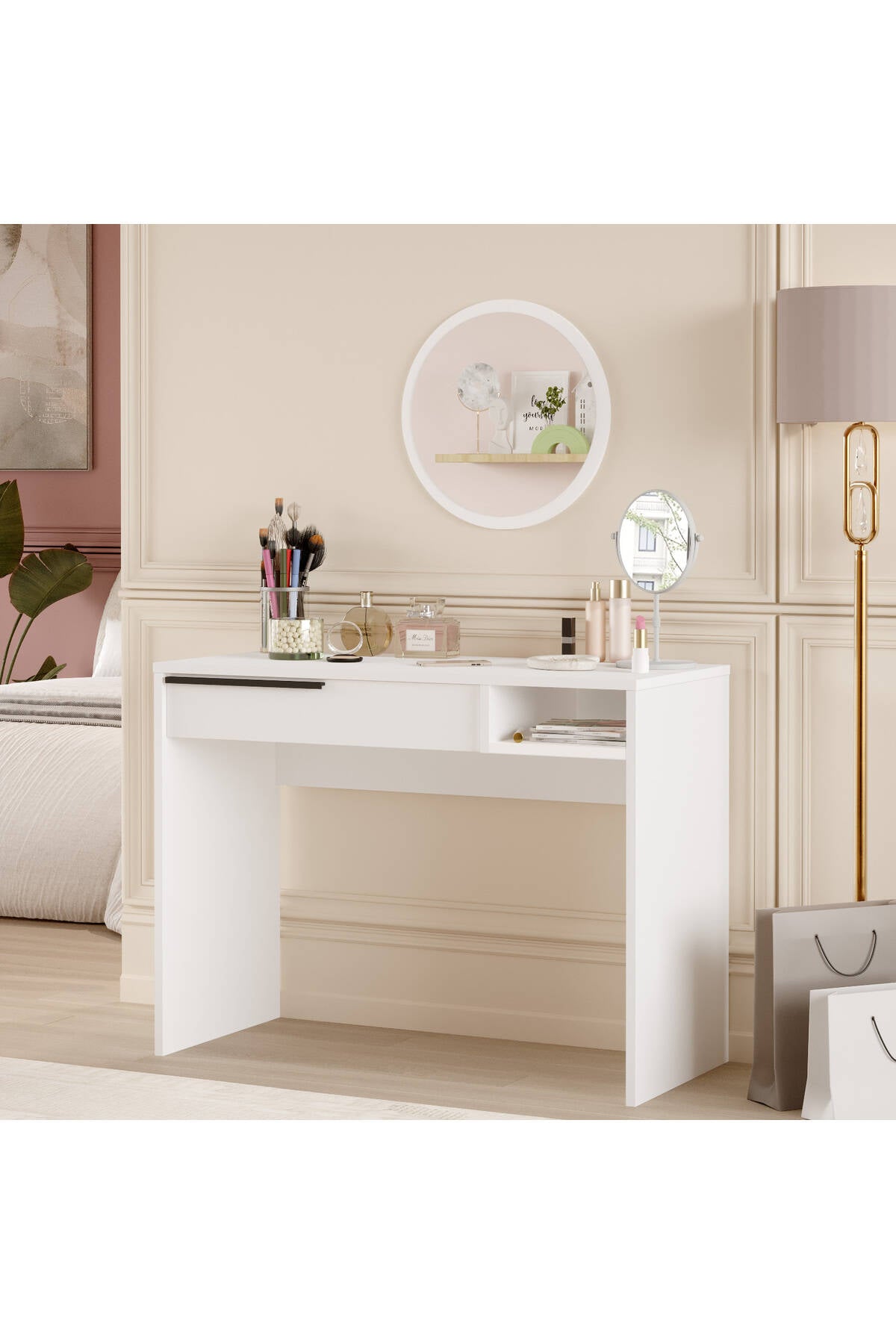 Coiffeuse 100 cm avec miroir et tiroirs BOH18