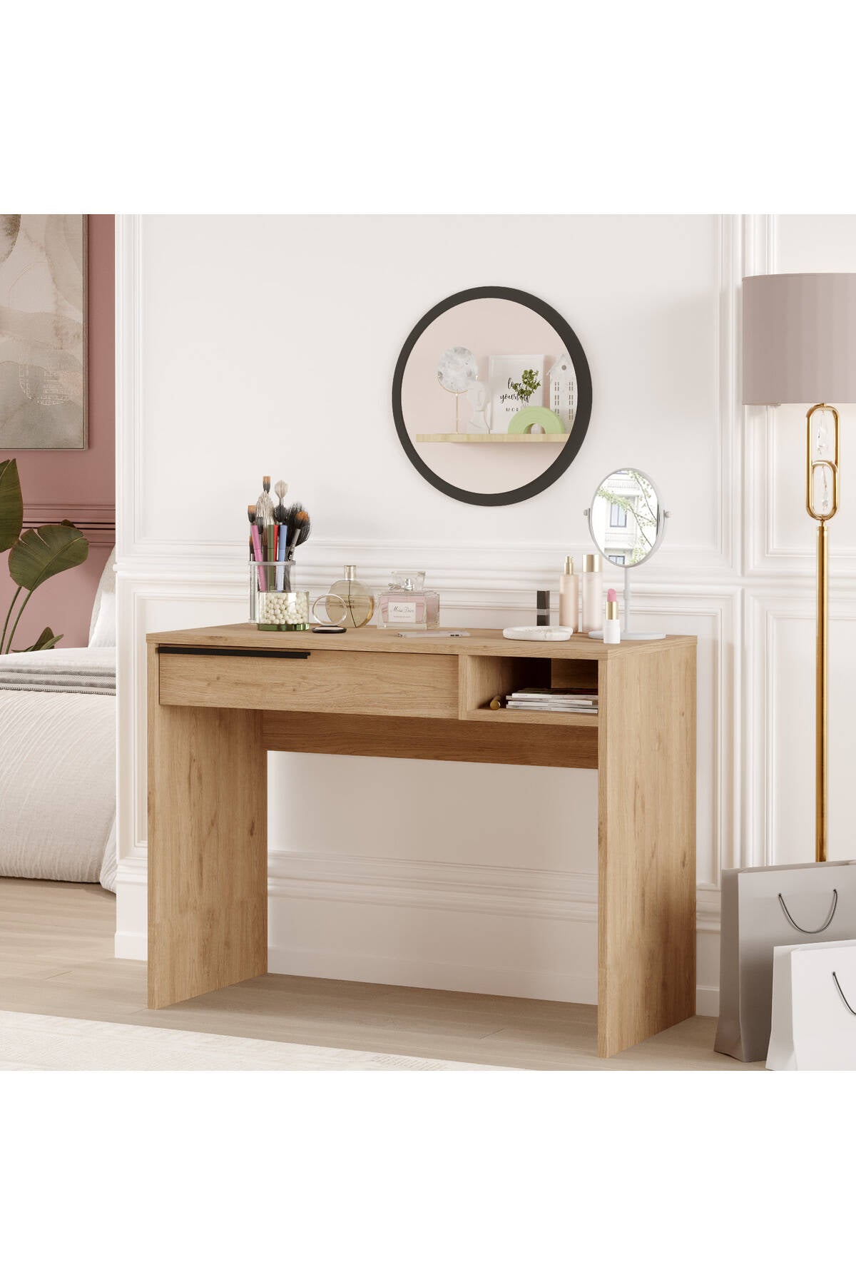 Coiffeuse 100 cm avec miroir et tiroirs BOH18