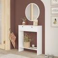 Console d’entrée MIA1 80 cm – Miroir inclus  | Style Contemporain Blanc
