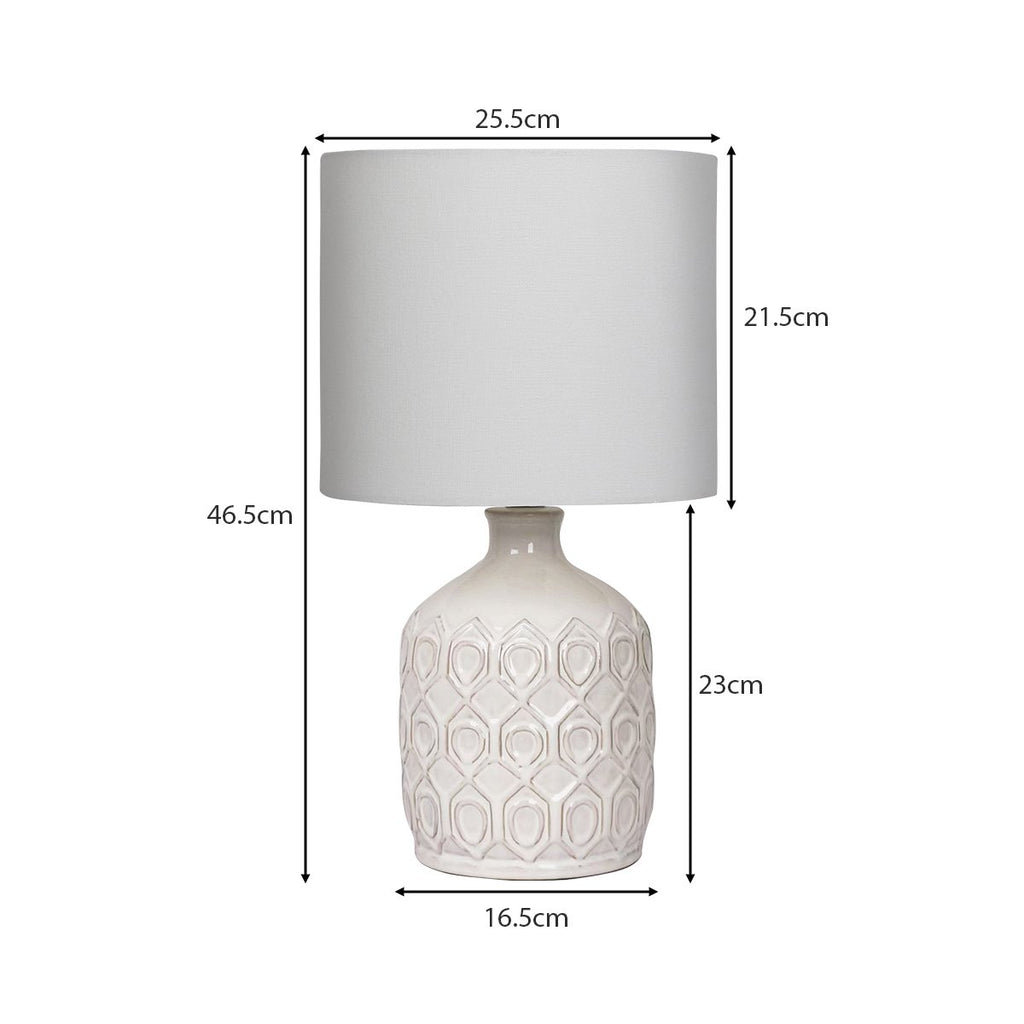 NNEDPE Ceramic Table Lamp in Cream