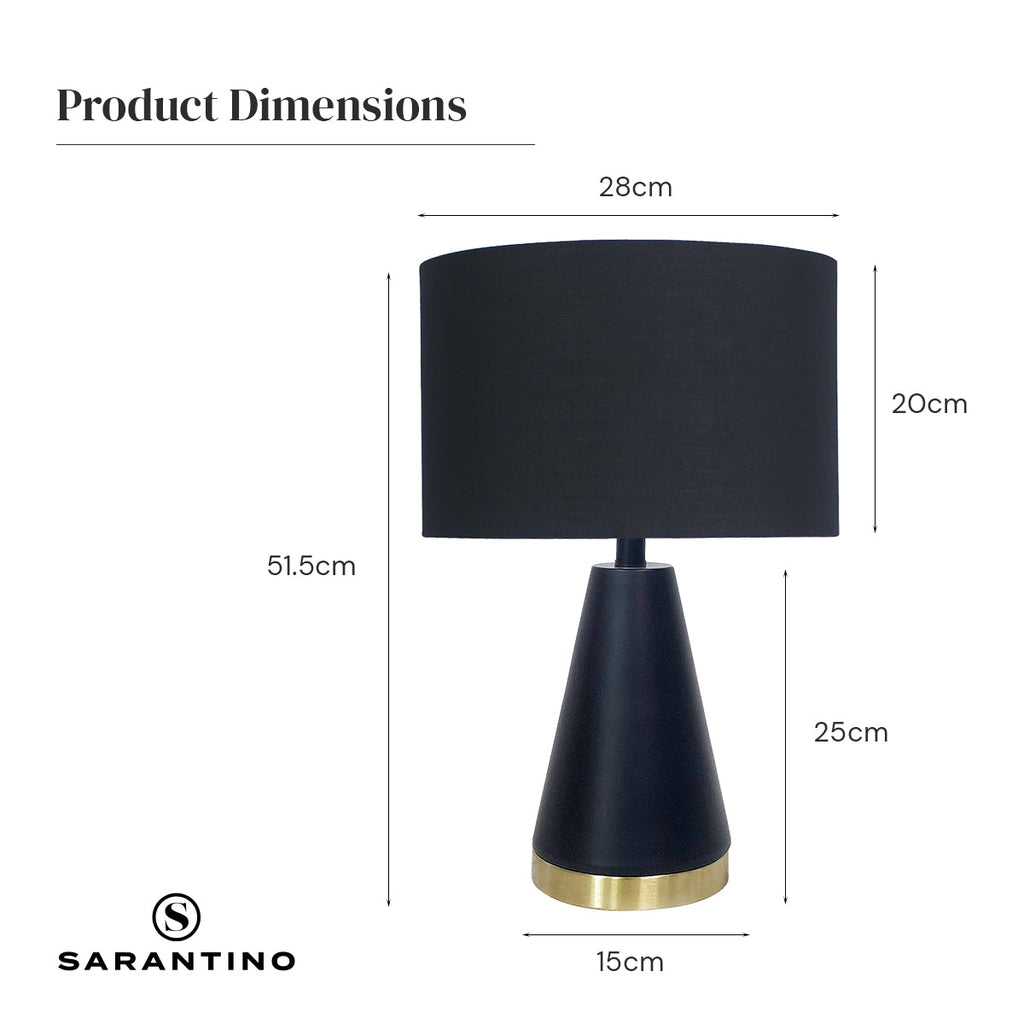 NNEDPE Metal Table Lamp in Black and Gold