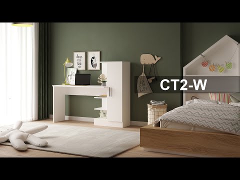 Bureau/bibliothèque Wose, avec étagères