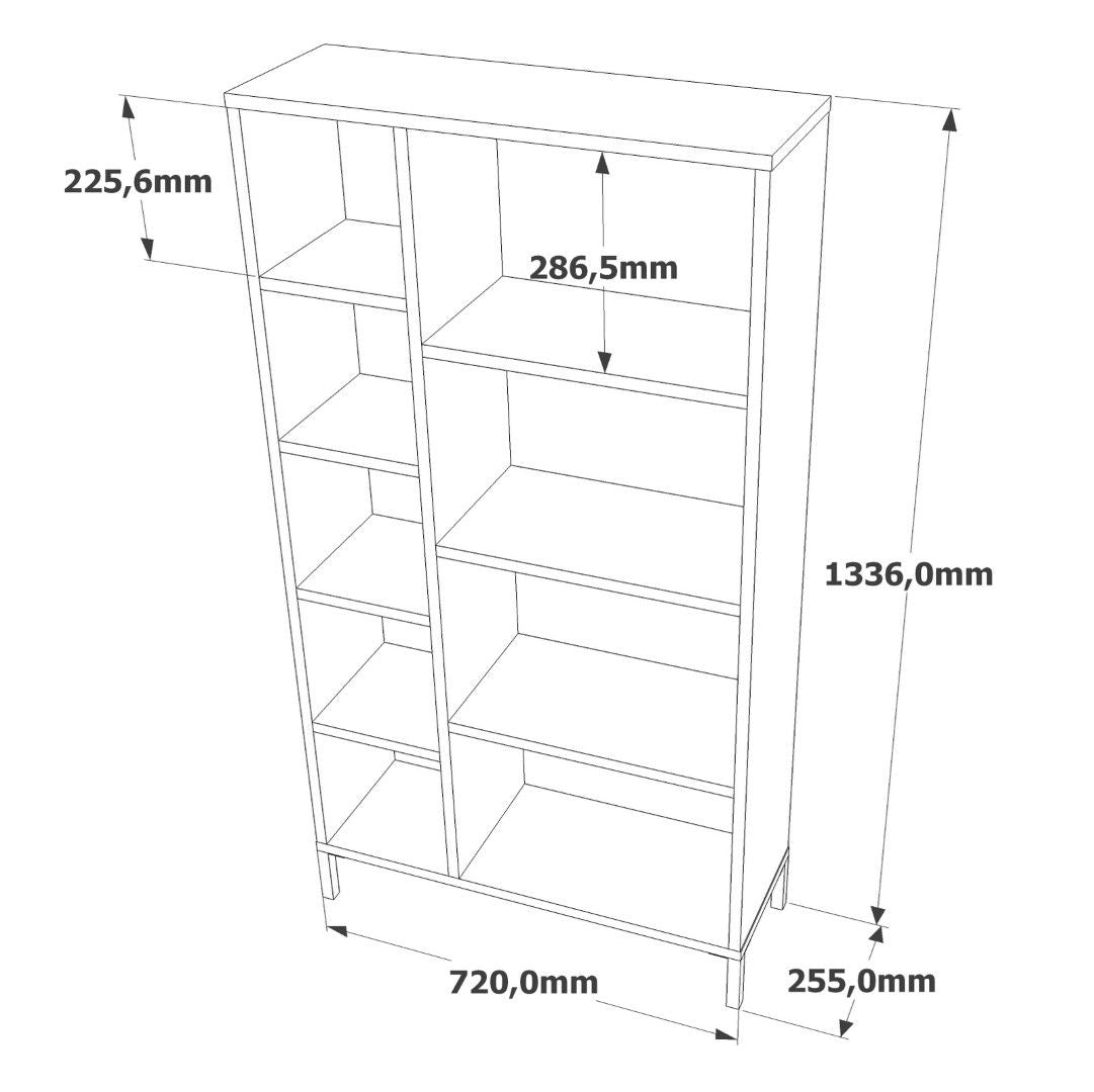 Bibliothèque RL3 – Design Scandinave 133 cm | Pin & Anthracite