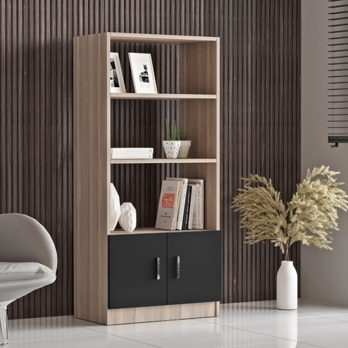 Étagère de bureau BEG4 – 140 cm, 3 Coloris | Blanc, Bois/Anthracite ou Chêne/Noir