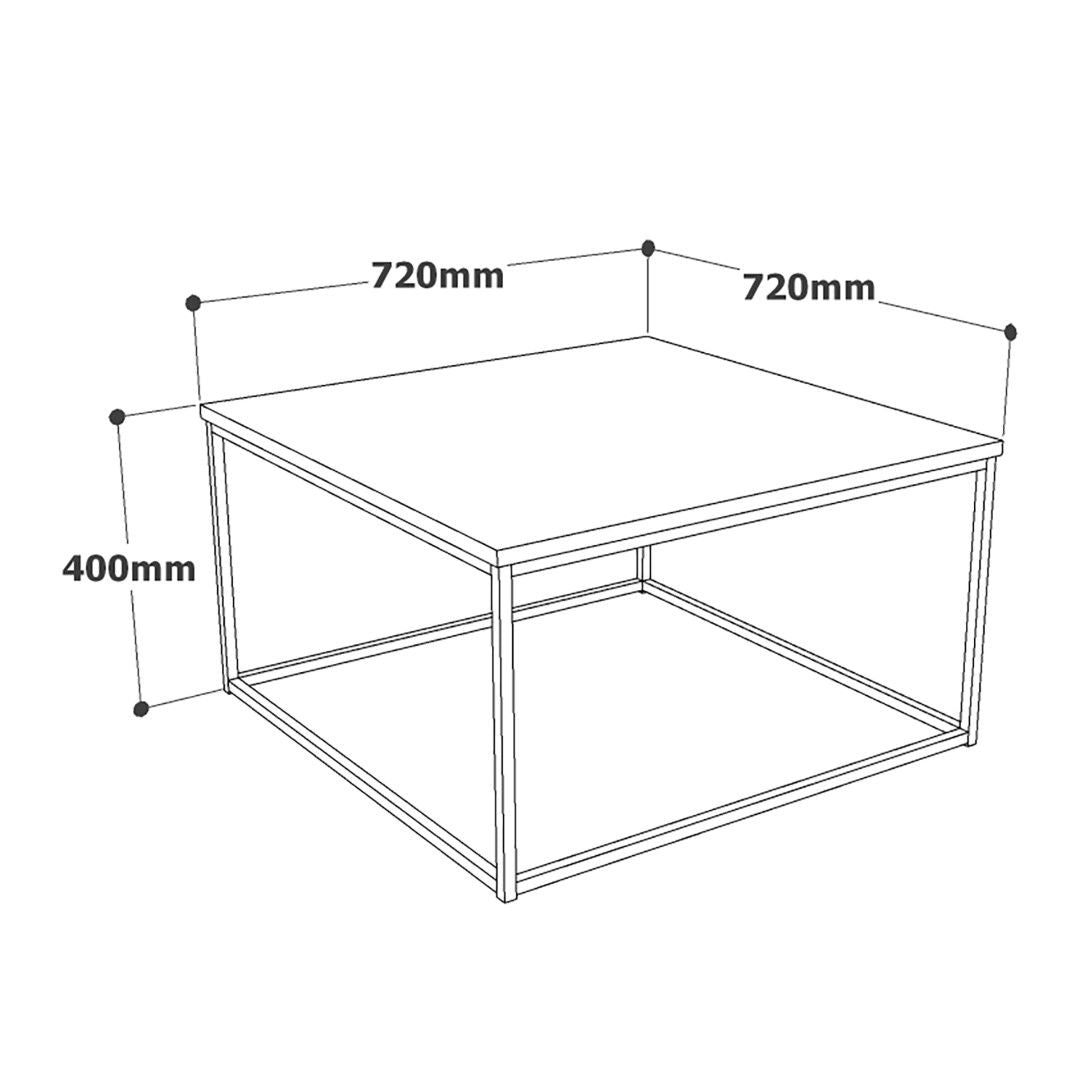 Table basse ATL13 – Design Scandinave Carrée 72 cm | Pin Naturel