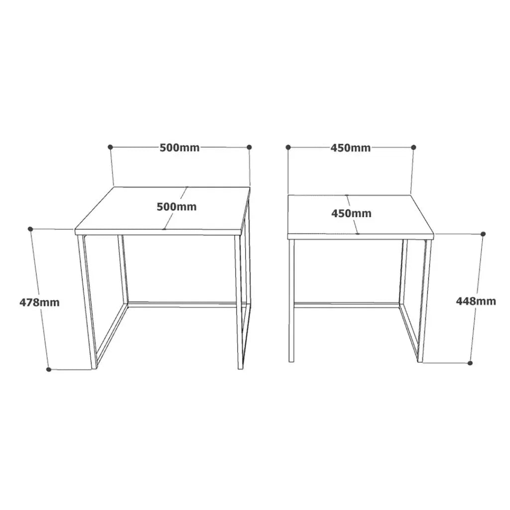 Table d'appoint ATL8 – Set de 2 tables gigognes | Style Scandinave Pin