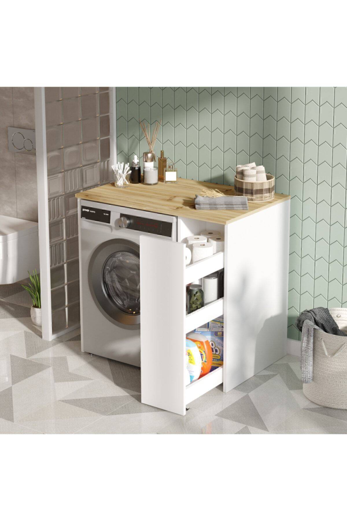 Meuble pour lave-linge large avec tiroirs