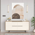 Buffet BOH3 – 4 Portes & Pieds Métal 160 cm | Style Bohème Chêne, Blanc ou Chêne/Blanc