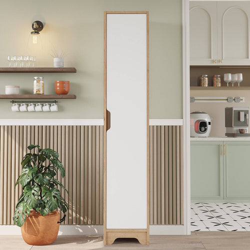 Colonne de rangement LIB3 – 5 Étagères, 1 Porte & Compartiment 180 cm | Chêne/Blanc, Blanc ou Chêne/Anthracite