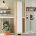 Colonne de rangement LIB3 – 5 Étagères, 1 Porte & Compartiment 180 cm | Chêne/Blanc, Blanc ou Chêne/Anthracite