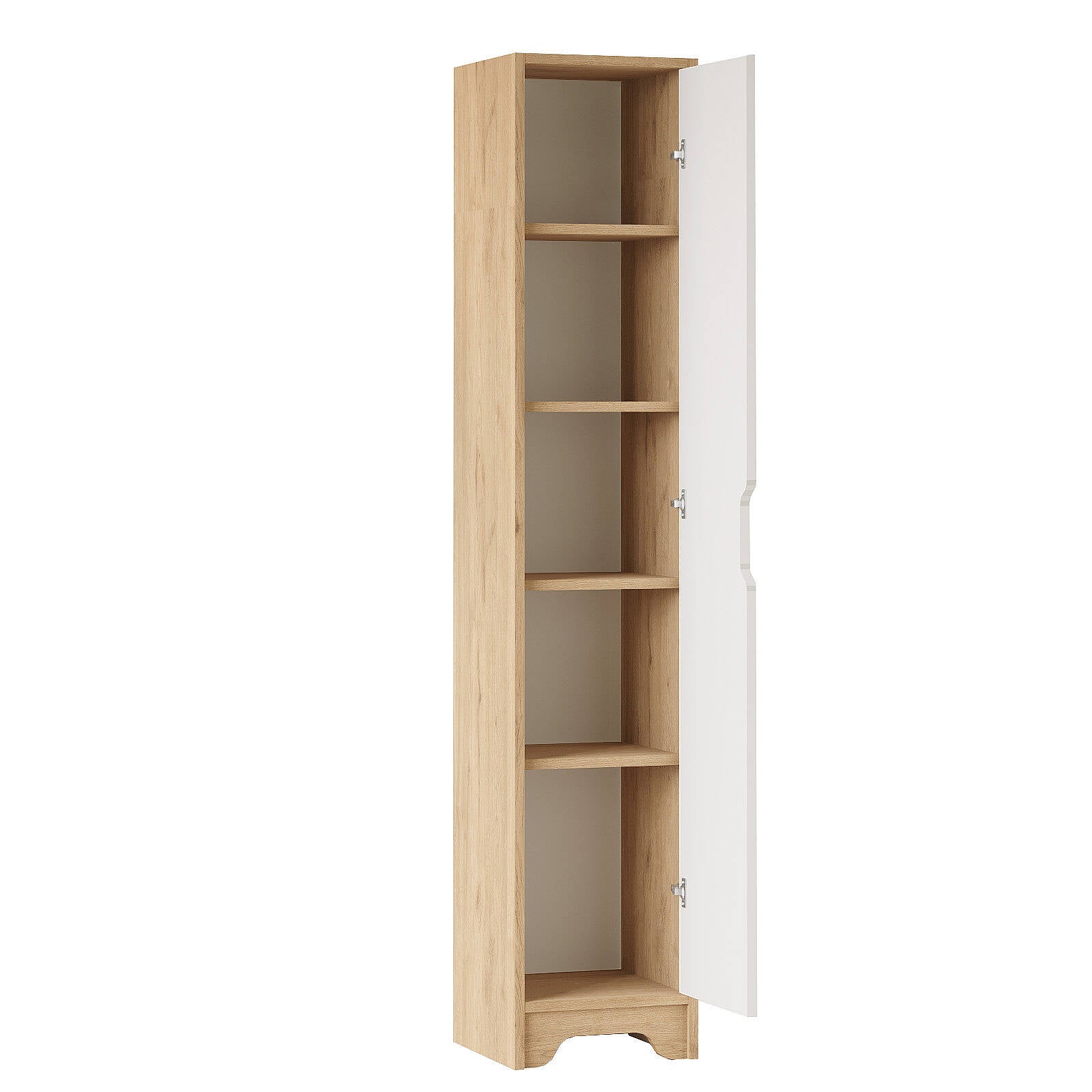 Colonne de rangement LIB3 – 5 Étagères, 1 Porte & Compartiment 180 cm | Chêne/Blanc, Blanc ou Chêne/Anthracite