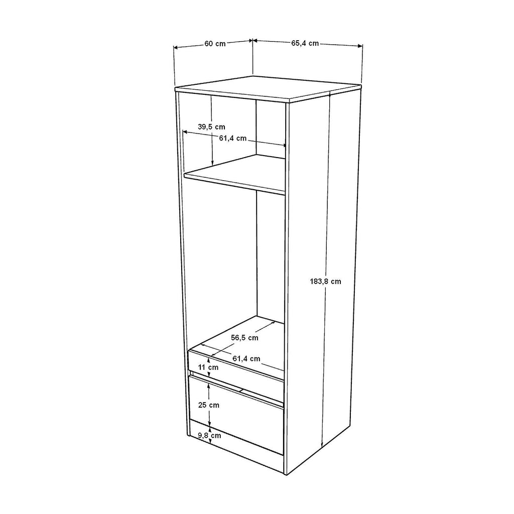 Meuble pour lave-linge VAL6 – Tiroirs & Compartiment de rangement 184 cm | 4 Coloris