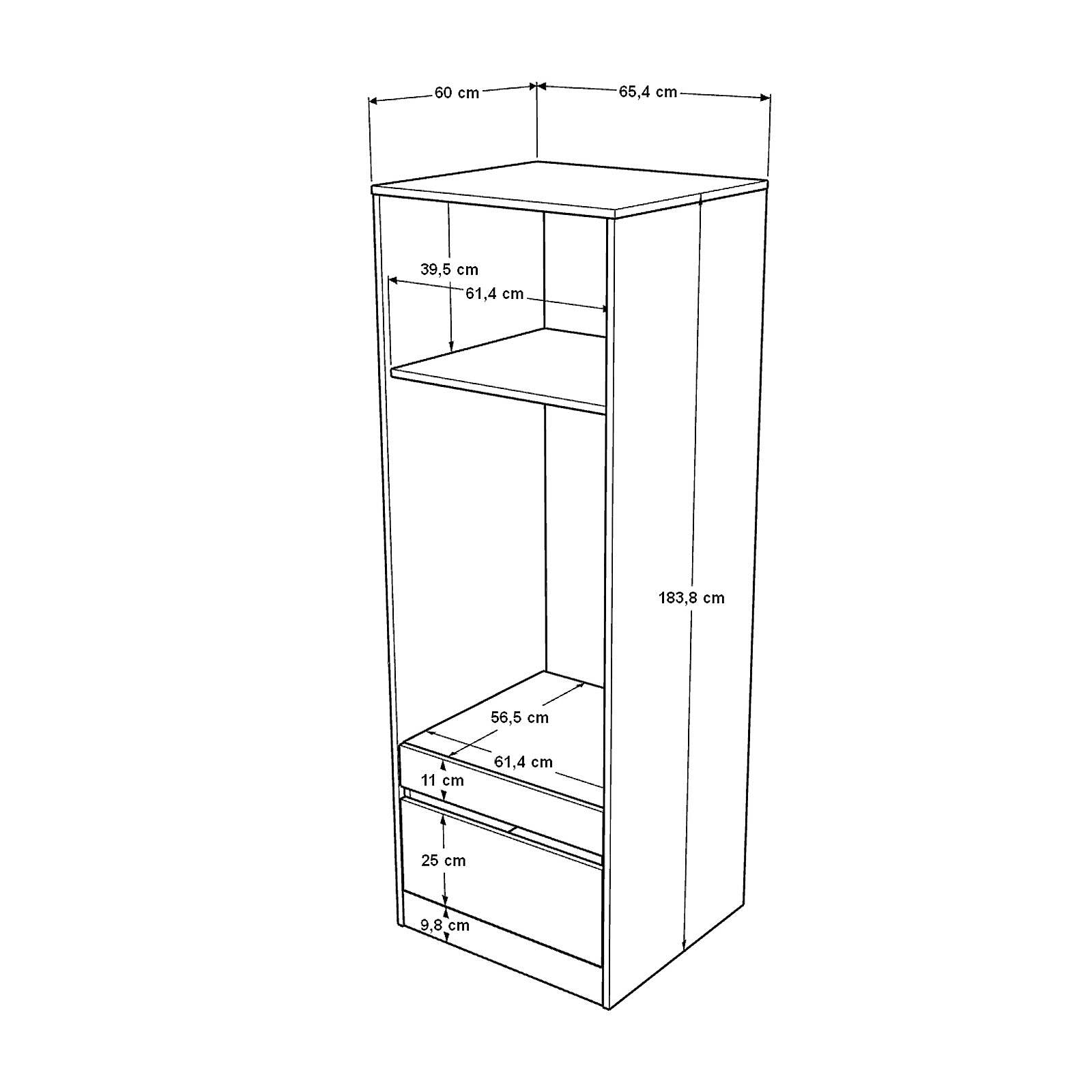 Meuble pour lave-linge VAL6 – Tiroirs & Compartiment de rangement 184 cm | 4 Coloris